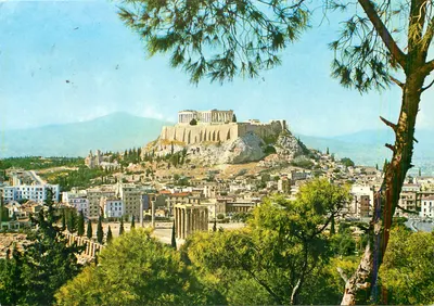 Atenas — Vista da Acrópole e do Olimpion — editor não visível