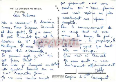 Le Corbier Alt. 1550 m. — Lago — Editore VINGENT — Verso