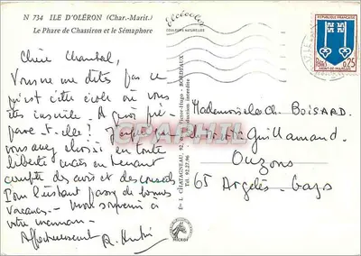 Wyspa Oléron — Molo Chassiron i Semafory — Wydawca Elcée, n° 734 — Rewers