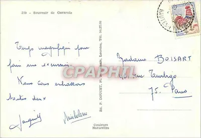 Gavarnie — krajobraz górski i wodospad — Wyd. P. DOUCET, nr 350 — Rewers