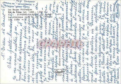 Les Bauges Pittoresques — Przełęcz Frêne (wys. 1.000 m) — wydawca Combière — Rewers