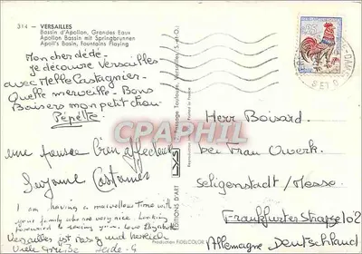 Versailles — Bassin d'Apollon, Grandes Eaux — Éditions Fidelcolor — Rewers