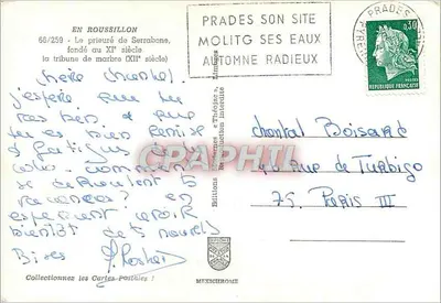 O priorado de Serrabone — fundado no século XI — editor IRIS, n° 66/259 — Verso