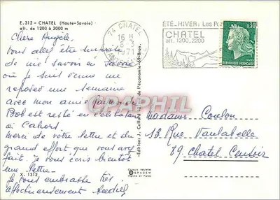 Châtel — stacja narciarska w wyższej Savoii — Wydawnictwo SPADÈM — Rewers