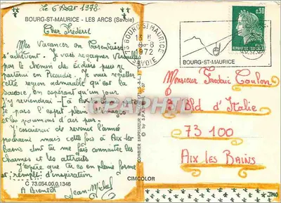 Les Arcs — Montanhas, ovelhas, cachoeira — editor Les Arcs — Verso