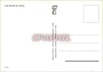 Jedna myśl z Vence — Wydawnictwo S.E.P.T. — nr 88/176 — Rewers