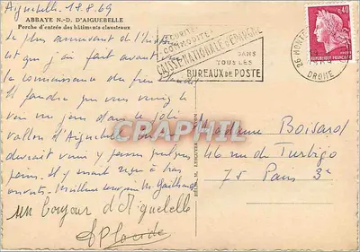 Portal da abadia Nossa Senhora de Aiguebelle — editor Hélène M. Lesguier, n° 107 — Verso