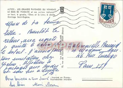 Os Bosques de Paiolive — Editor Gallard, n°71515 — Verso
