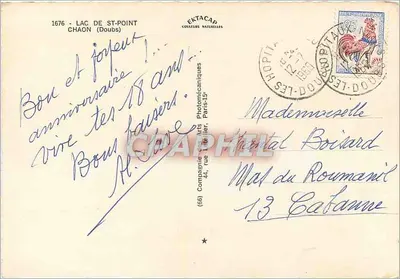 Lago de St-Point — Chaon (Doubs) — EKTACAP — Verso