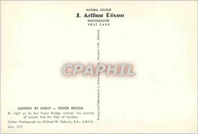 Most Tower — Londyn w nocy — J. Arthur Dixon — Rewers