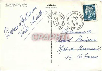 O Mont d'Or (Doubs) — estação de teleférico — editor EDICAP — Verso