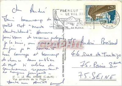 Le Val André (C.-du-N.) — Vista geral da praia — Les Tirages Modernes — Verso
