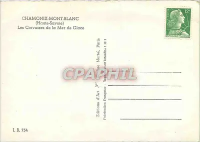 Crevasy Mer de Glace — Chamonix-Mont-Blanc — Éditions d'Art Marte, Paryż — Rewers