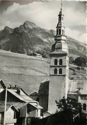 La Clusaz (Alto-Savoie) — O campanário e o pico da Étale (2483 m) — Les Éditions d'Art, n° I.B. 4766