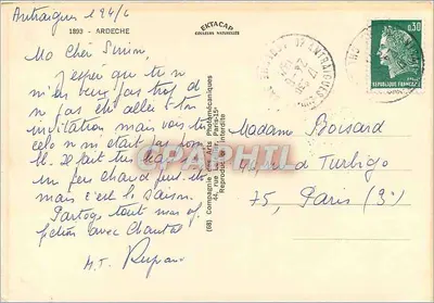Ardèche — Carte postale touristique avec carte et vignettes — EKTACAP — Achterkant