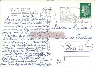 Portaal św. Dominika — murzynek zamku książąt Savoijskich — Wydawnictwo Couleurs Naturelles — Rewers