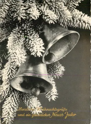Sinos de Natal — pinha nevada — editor não visível