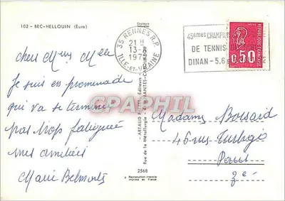 Bec-Hellouin — Abadia Saint-Nicolas e vista geral — Couleurs Ancestrales — Verso