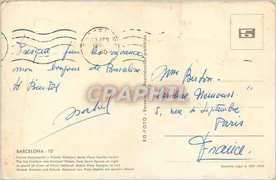 Fontanna Monumentalna i Pałac Narodowy — widok nocny — RO-FOTO - Barcelona — Rewers