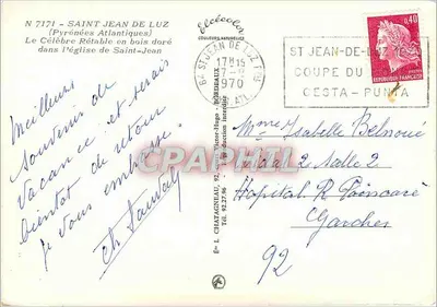 Saint-Jean-de-Luz — A famosa balaustrada de madeira dourada na igreja de Saint-Jean — Élécé — Verso