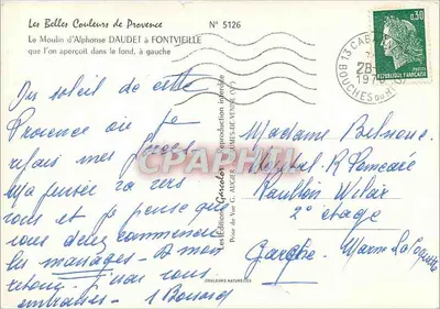 De Molen van Alphonse DAUDET in FONTVIEILLE — De Mooie Kleuren van Provence, N° 5126 — Achterkant