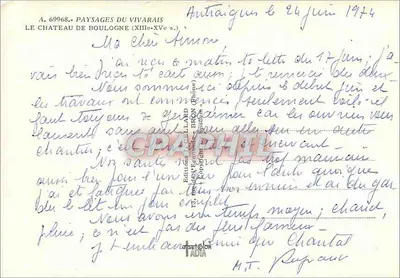 Castelo de Bouologne — ruínas medievais — Edições L. Llard, n° A. 69968 — Verso