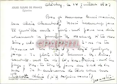 Fleur de rose — Églantine — Piękne kwiaty Francji, wydawca Draeger, nr 17 — Rewers
