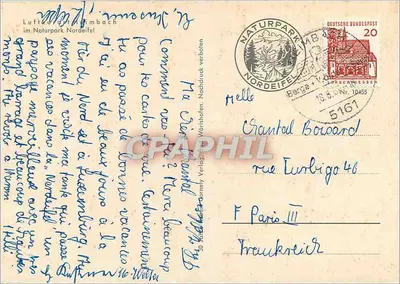 Stary zamek Nordeifel — widok z lotu ptaka — Verlag Würselen — Rewers