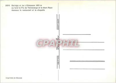 Émossòn — dam, meer en kerk — Editeur Martigny — Achterkant