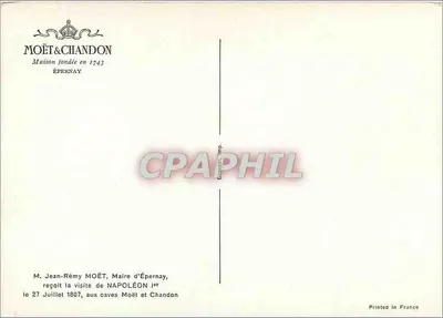 Napoleão I — visita às caves Moët & Chandon — Épernay — Verso