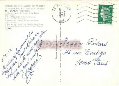 SARLAT — Zbiór zabytkowych zabytków — Wydawnictwo Sztuki J. Jaurès — Rewers