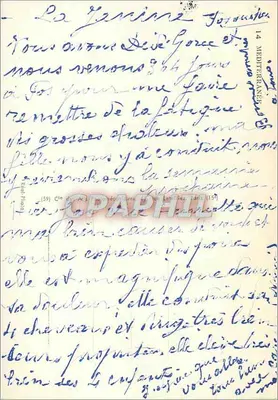 Ilustrowana kartka pocztowa z Morzem Śródziemnym — widok z regionu prowanskiego — wydawca I. Ratonneau, nr 14 — Rewers