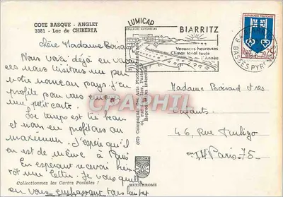 Jezioro Chiberta - Wybrzeże Bazkowskie - Anglet — wydawca IRIS, numer serii nie widoczny — Rewers