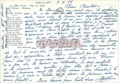 La Costa Azul — Tierra del Sol — Riviera Mimosas — Editor impr. Alcoy — Reverso