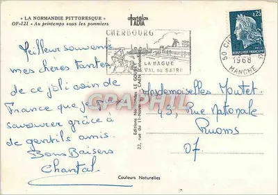 Pommeraie na Normandia — No primavera sob as pereiras — Editor Le Goubey, n° OF-121 — Verso