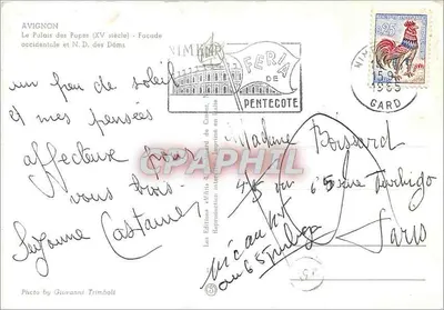 Avignon — O Palácio dos Papas (século XV) - Fachada ocidental e N.D. dos Dómes — Edições NIMÉRA — Verso