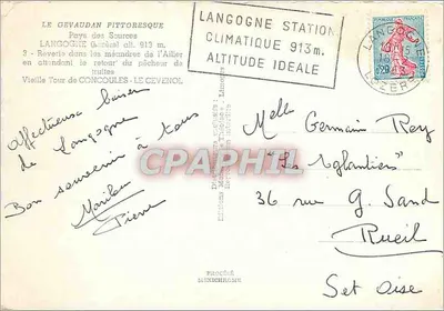 Langogne — Pays des Sources — IRIS — Verso