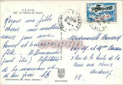 Paris. Théâtre de l'Opéra — Mexichrome, n° 524 — Verso