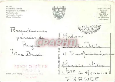 Praha - Václavské náměstí — Wenceslas Square — editor Brich Oldřich, série 421-51 — Verso