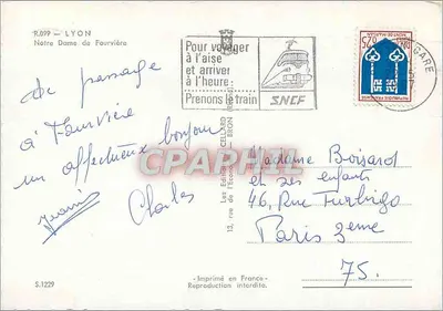 Lyon-Fourvière — Znane miejsca i Matka Boża Cudotwórcza — Wydawca R.099 — Rewers