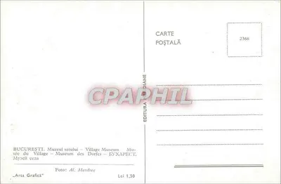 Bucarest - Museu da Aldeia - Editor Artă Grafică, n° 2368 — Verso