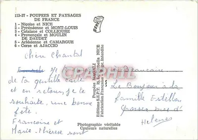 Lalki i krajobrazy Francji — seria 113-37, Wydawnictwo S.E.P.T. NICE — Rewers