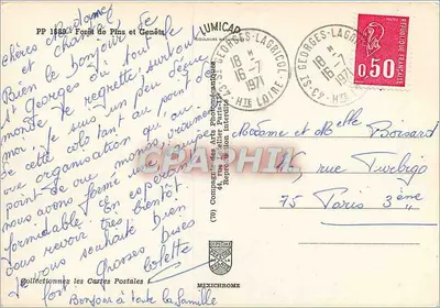 Bosque de Pinos y Genistas — Editor IRIS, n° PP 1688 — Reverso