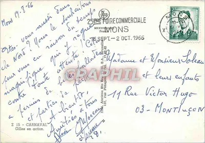 Gilles em ação — Carnaval de Bruxelas — edição Z 15, ed. Anciens Ets Eau Phill, S.A. Bruxelas — Verso