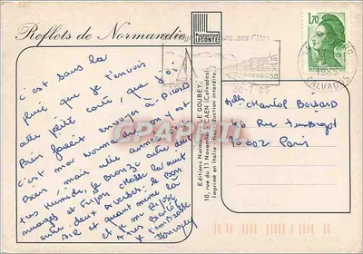 Normandia — Ovelhas sob uma cerejeira em flor — Editor Emy — Verso