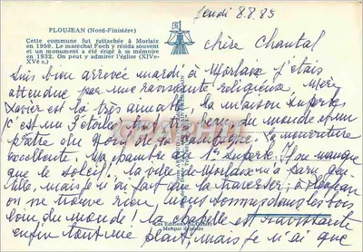 PLOUJEAN — Vista de la iglesia y del pueblo — Les Éditions du Gablier — Reverso