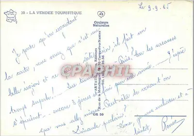 Vendée Turística — 30 — Cores Naturais — Artauld, Nantes — Verso