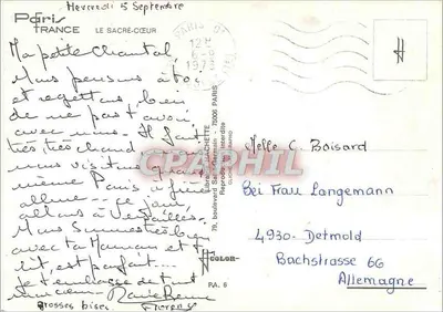The Sacred Heart — Paris — publisher H. H. (n° 6) — Back