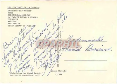 Zamek w Nièvre — Zbiór zamków w Nièvre — Wydawnictwo Nivernaise — Rewers