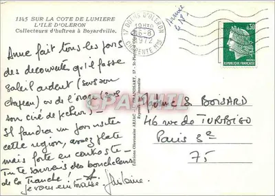 Coletadores de ostras em Boyardville — Ilha de Oléron — edições Oleronaise Arijac — Verso